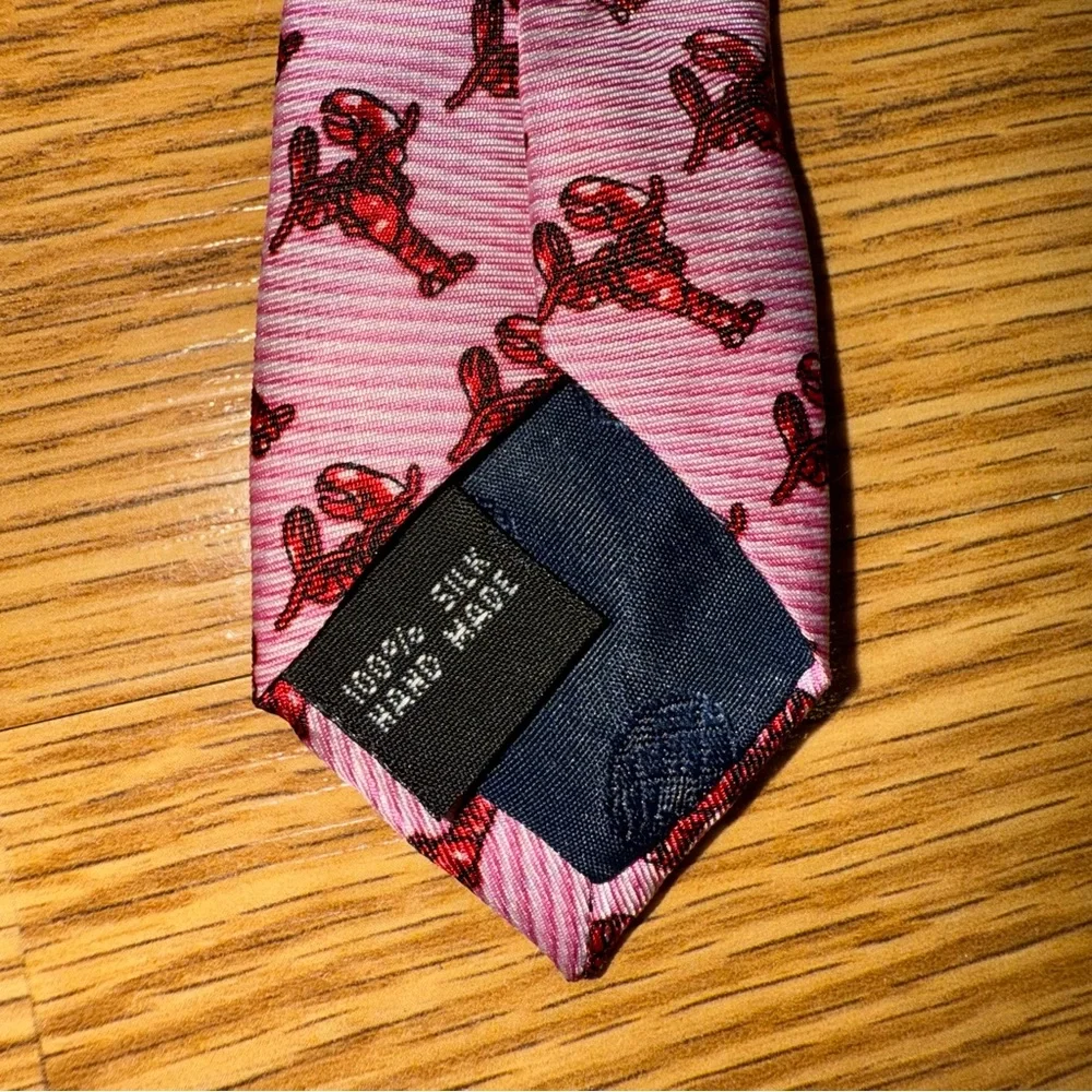 Rivetz of Boston‎ 100% Silk Pink Lobster Tie